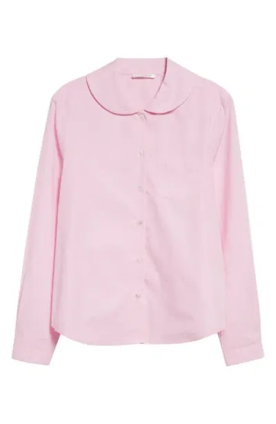 Sandy Liang Wilbur Cotton Poplin Button-up Shirt In Pink