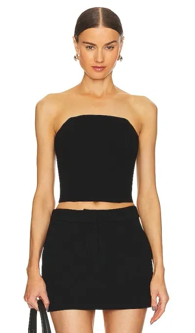 Sans Faff Half Moon Corset Top In Black