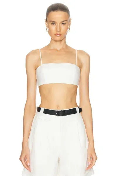 Sans Faff Linen Bralette Top In White