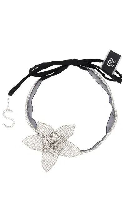 Santa Brands Choker With Flower In Silver Flower