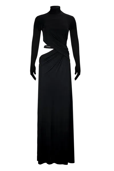 Santa Brands Maxi Dress With Open Side In Black