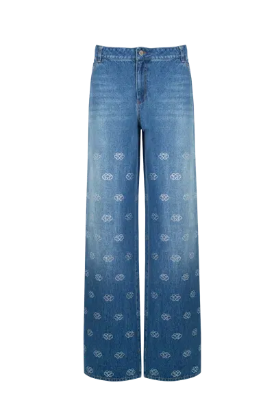 Santa Brands Monogram Jeans In Blue