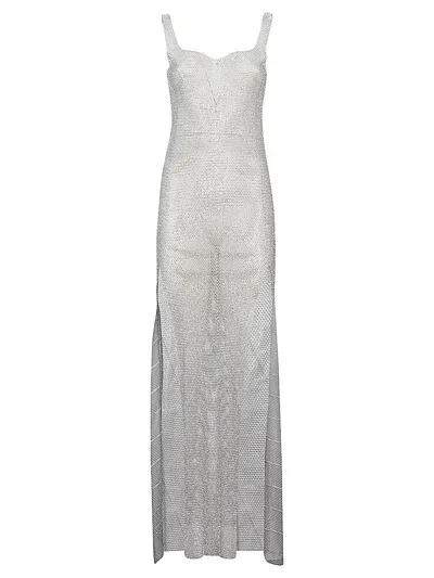 Santa Brands Sleeveless Long Dress In Silver