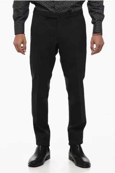 Santaniello Regular Waist Pants With Hidden Closure In Black