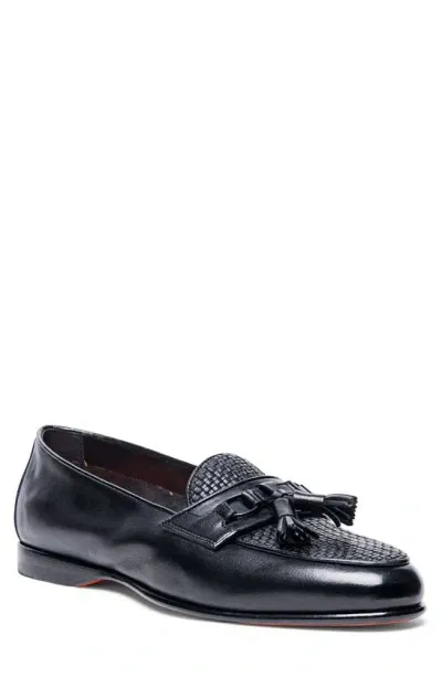 Santoni Andrea Tassel Loafer In Black