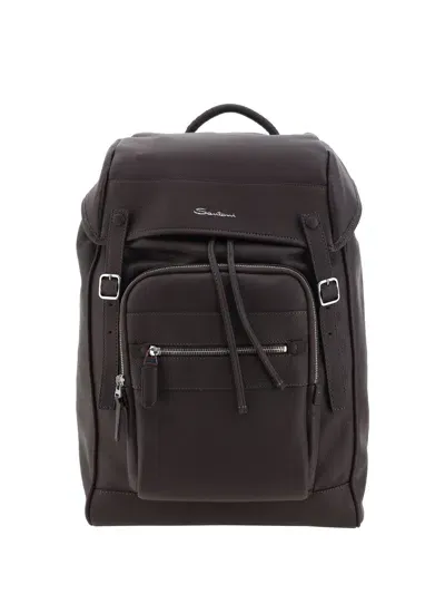 Santoni Backpack In Brown