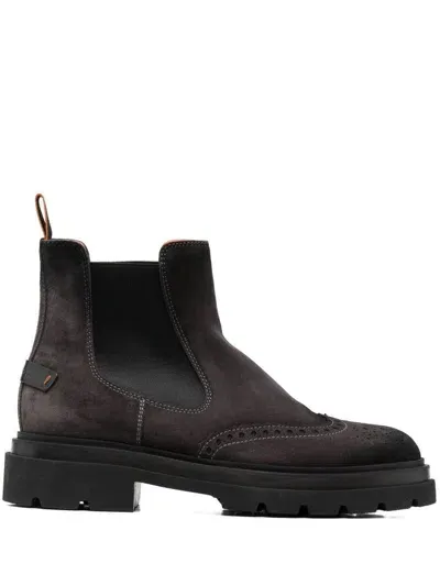 Santoni Blocage Boots Shoes In Grey