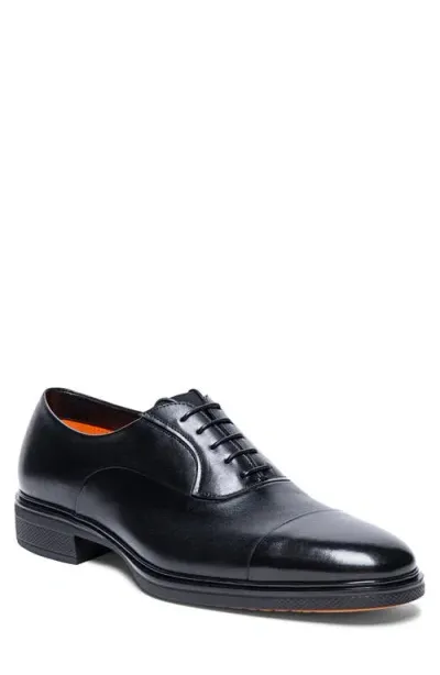 Santoni Cap Toe Oxford In Black