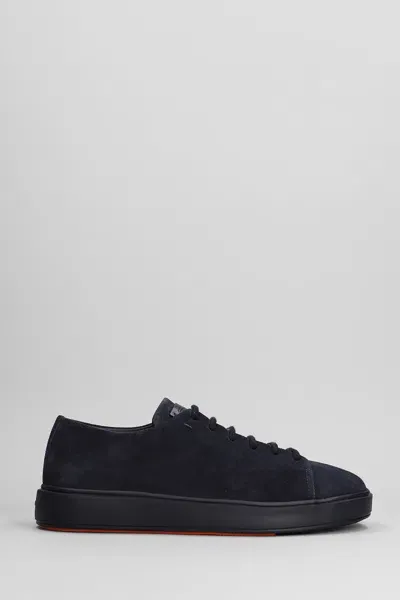 Santoni Febe Sneakers In Blue Leather