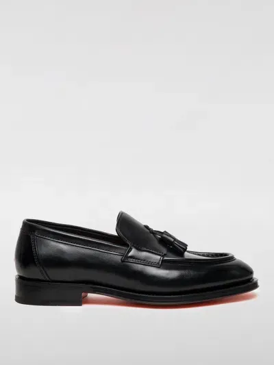 Santoni Tassel-detail Leather Loafers In Schwarz