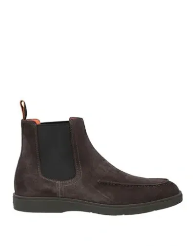 Santoni Suede Ankle Boots In Grey