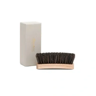 Santoni Medium Wooden Brush With Mixed Horsehair Bristles Brown