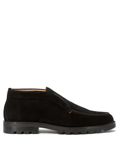 Santoni Rock Loafer Shoes In Black