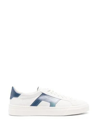 Santoni Gradient-detail Leather Sneakers In White