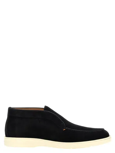 Santoni Suede Boots Boots, Ankle Boots Black