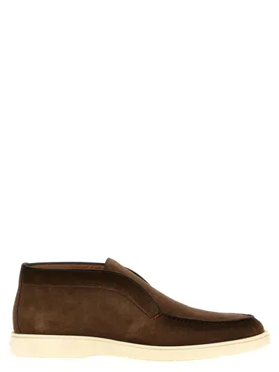 Santoni Suede Boots In Brown