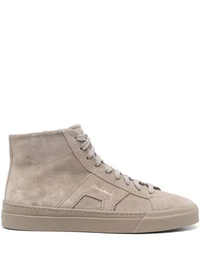 Santoni Suede Sneakers In Neutrals