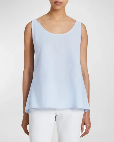 Santorelli Ari Tie-strap Cotton Chambray Tank In Sky Blue