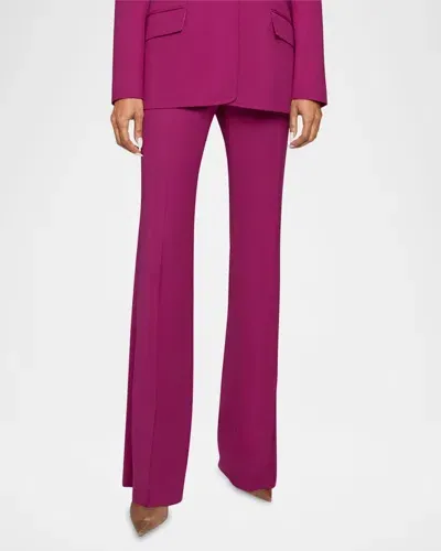 Santorelli Beth Flared-leg Stretch Virgin Wool Pants In Dark Magenta