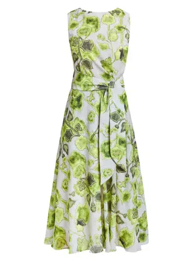 Santorelli Fit And Flare Midi Dress In Moss