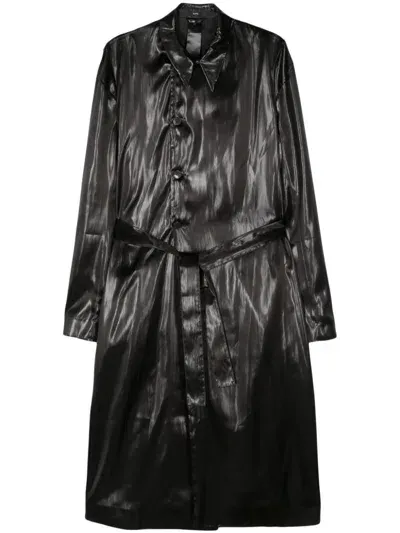 Sapio Ciré-effect Coat In Black