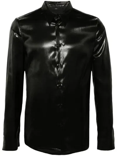 Sapio Ciré-effect Shirt In Black