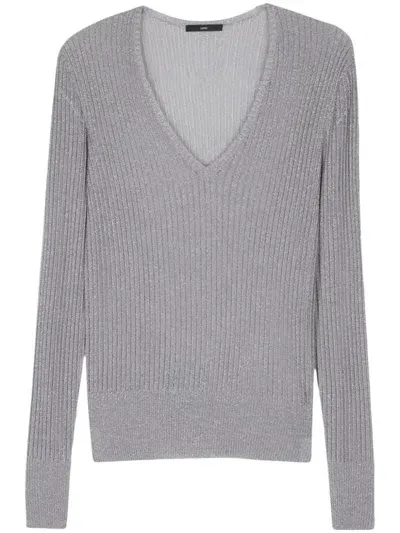 Sapio Metallic-threading Jumper In Grey