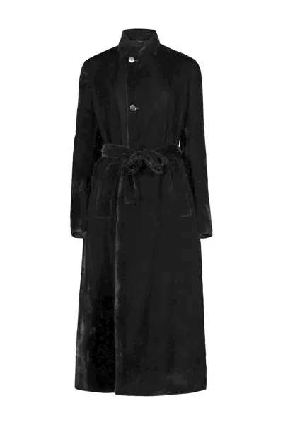 Sapio N°35 Velvet Coat In Black