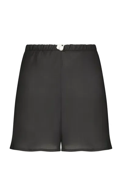 Sara Cristina Playa Georgette Shorts In Black