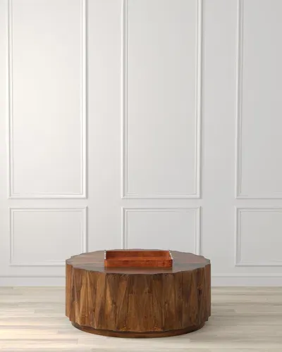 Sarreid Denali Round Cocktail Table In Brown