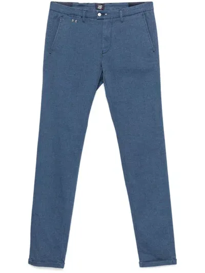 Sartoria Tramarossa Herringbone Trousers In Blue