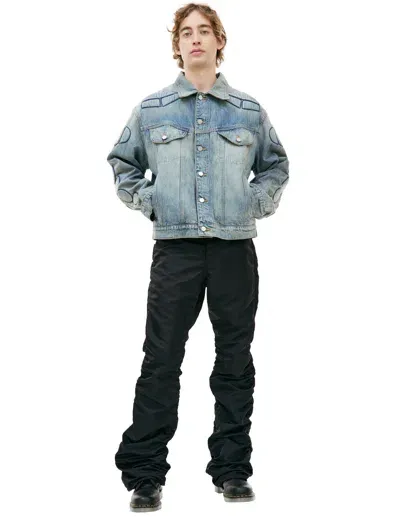 Satoshi Nakamoto Denim Moto Jacket In Blue