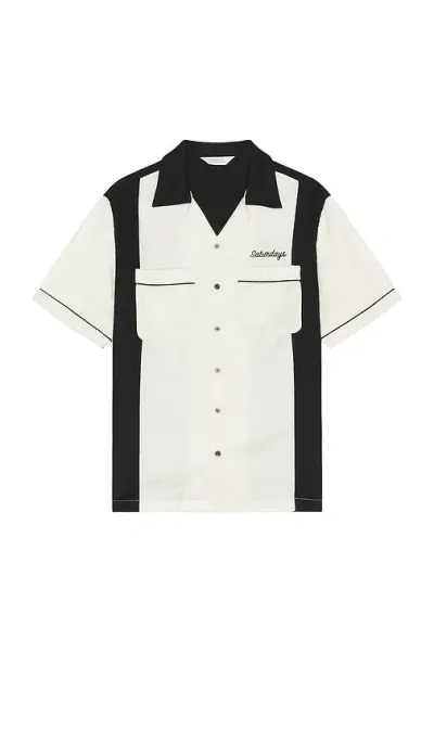 Saturdays Surf Nyc Canty Bowling Shirt In Washed Black