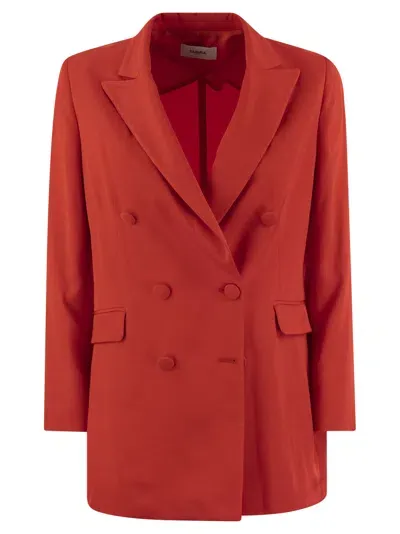 Saulina Anita - Viscose Double-breasted Blazer In Red