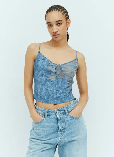 Savage Fenty X Diesel Lace-sleep-cami Top In Blue