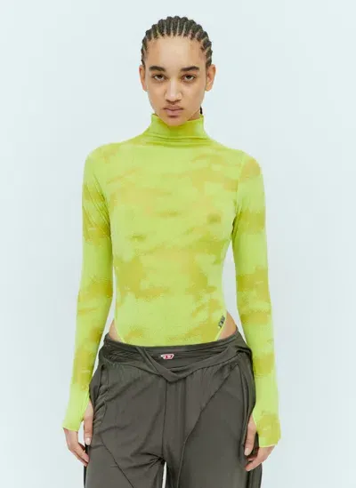 Savage Fenty X Diesel Long-sleeve-bodysuit In Green