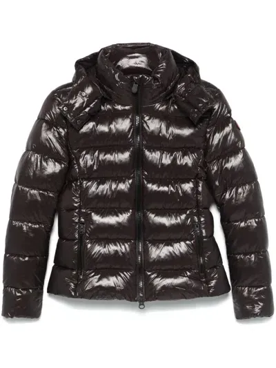 Save The Duck Cosmary Puffer Jacket With Removable Hood In Brown