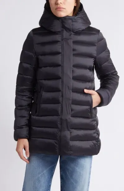 Save The Duck Danis Water Resistant Nylon Puffer Jacket In Schwarz