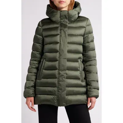 Save The Duck Drimia Water Repellent Hooded Puffer Coat In Thyme Green