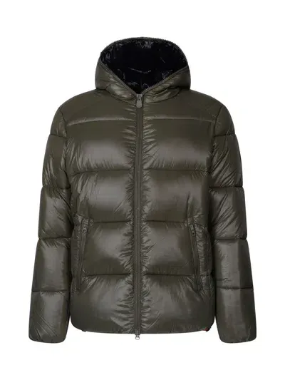 Save The Duck Edgard Hooded Puffer Jacket In Green