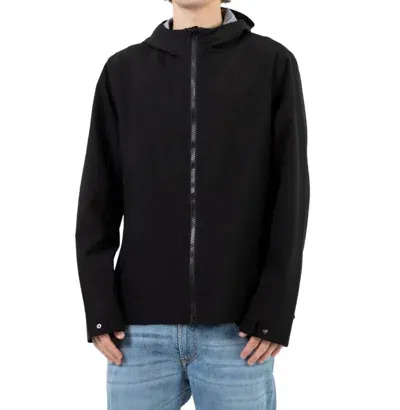 Save The Duck Giliard Hooded Zipped Rain Jacket In Black