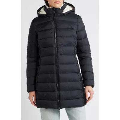 Save The Duck Joanne Water Repellent Puffer Coat With Removable Hood In Black