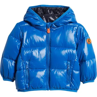 Save The Duck Babies'  Jody Quilted Hooded Puffer Jacket In Blue Berry