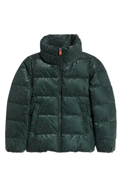 Save The Duck Kids' Quily Quilted Puffer Jacket In Land Green