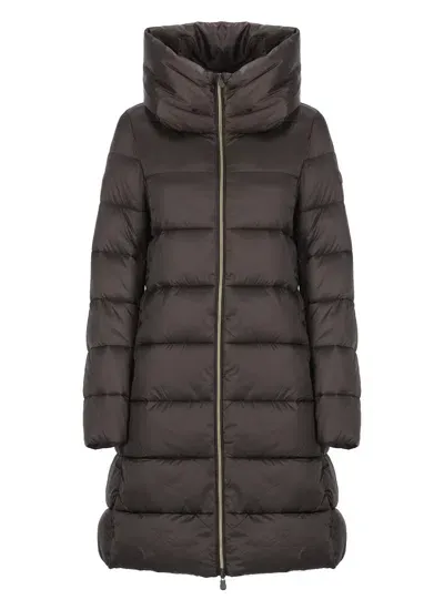 Save The Duck Lysa Padded Coat In Brown Black