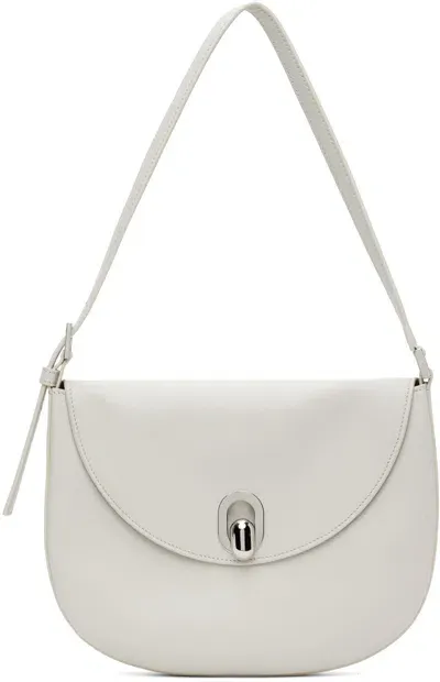 Savette The Small Tondo Smooth Leather Hobo Bag In Ivory