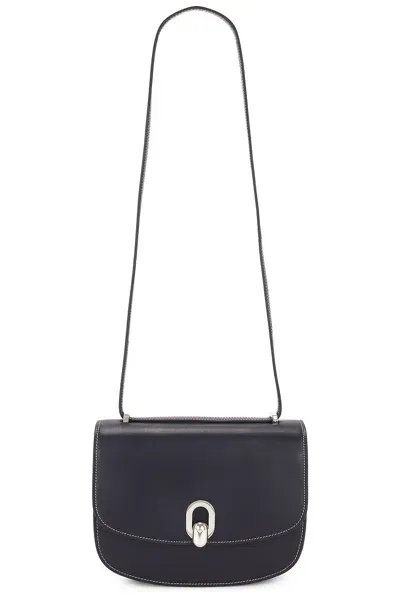 Savette Tondo 22 Leather Crossbody Bag In Navy