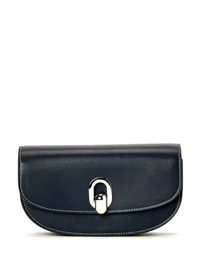 Savette The Tondo Crescent Leather Shoulder Bag In Black