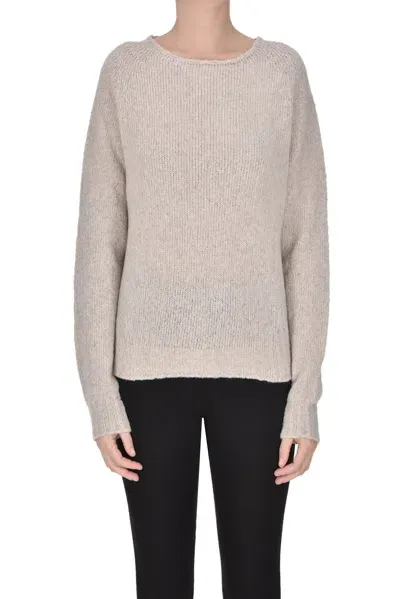 Scaglione Bouclè Knit Pullover In Beige