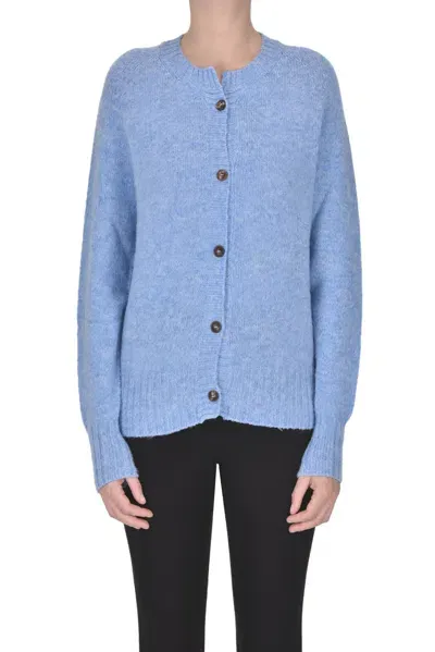 Scaglione Merino Wool Cardigan In Light Blue